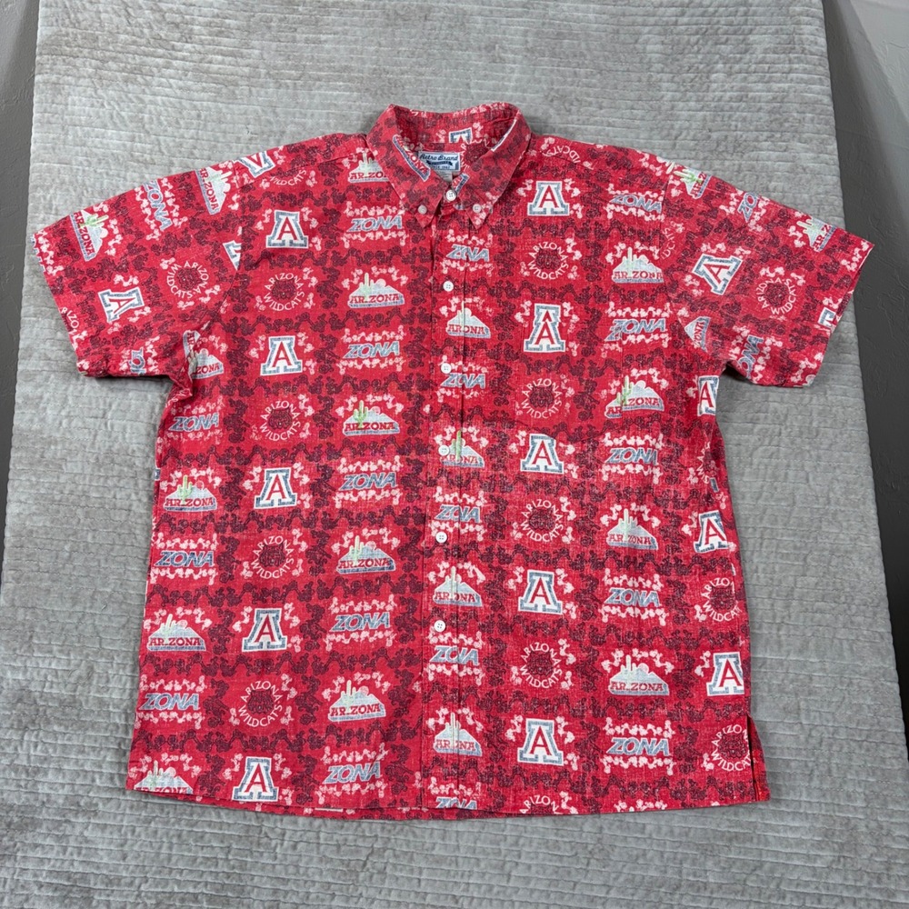Retro Brand Arizona Wildcats Mens XL Red All Over Print Button Down Shirt NCAA